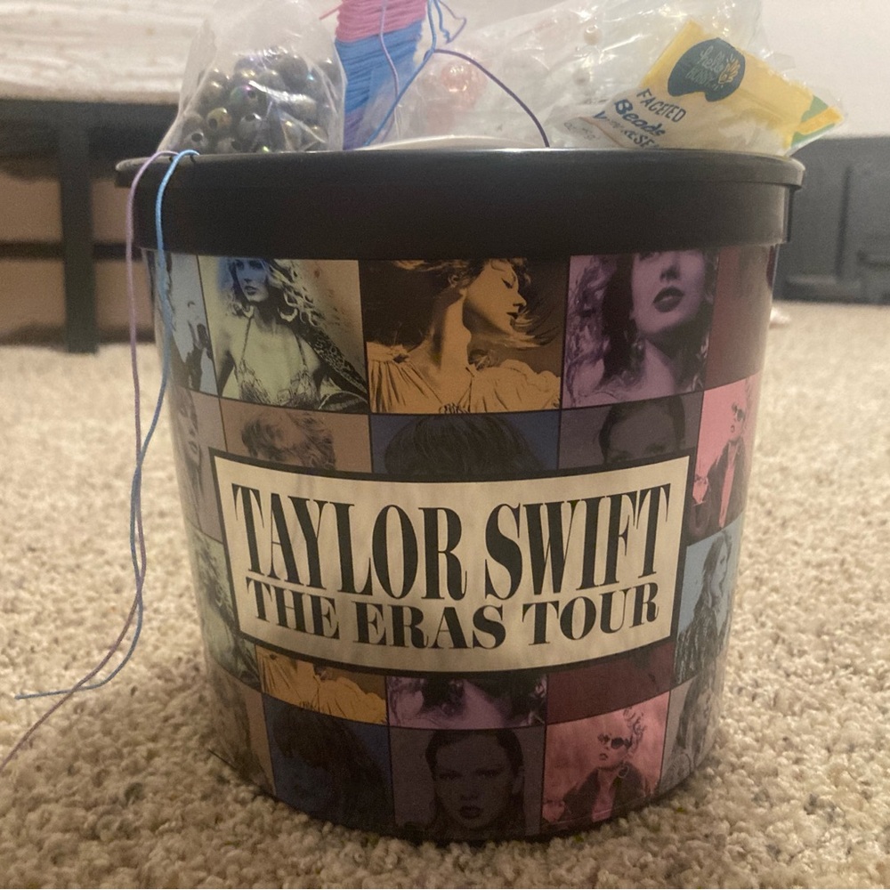 Taylor Swift The Eras Tour popcorn bucket & friendship bracelet making supplies!